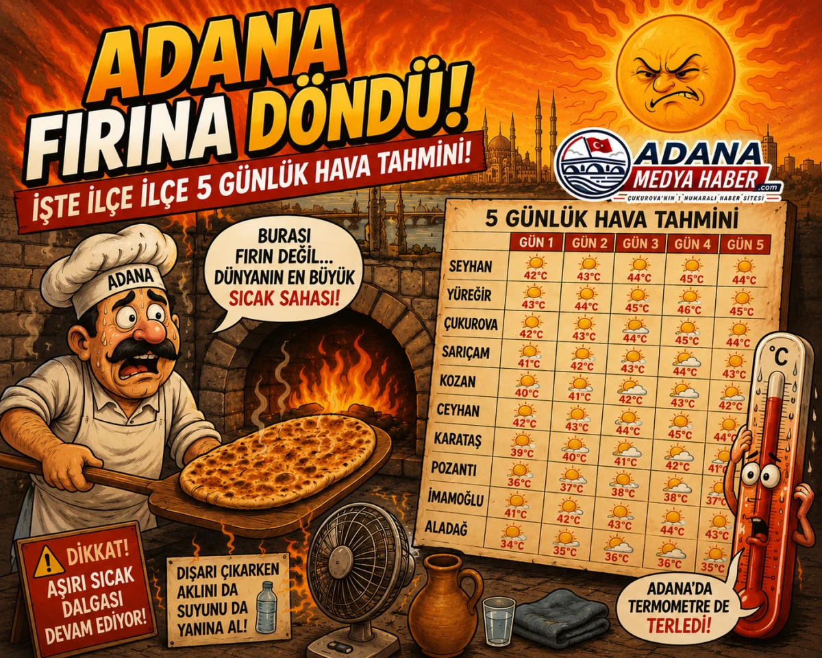 Adana Fırına D&ouml;nd&uuml;! İşte İl&ccedil;e İl&ccedil;e 5 G&uuml;nl&uuml;k Hava Tahmini