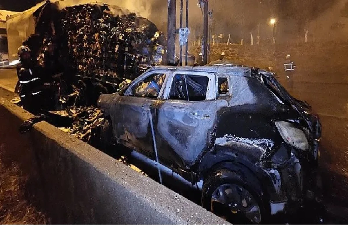 Adana otoyolunda 2 kişi yanmaktan son anda kurtarıldı! 