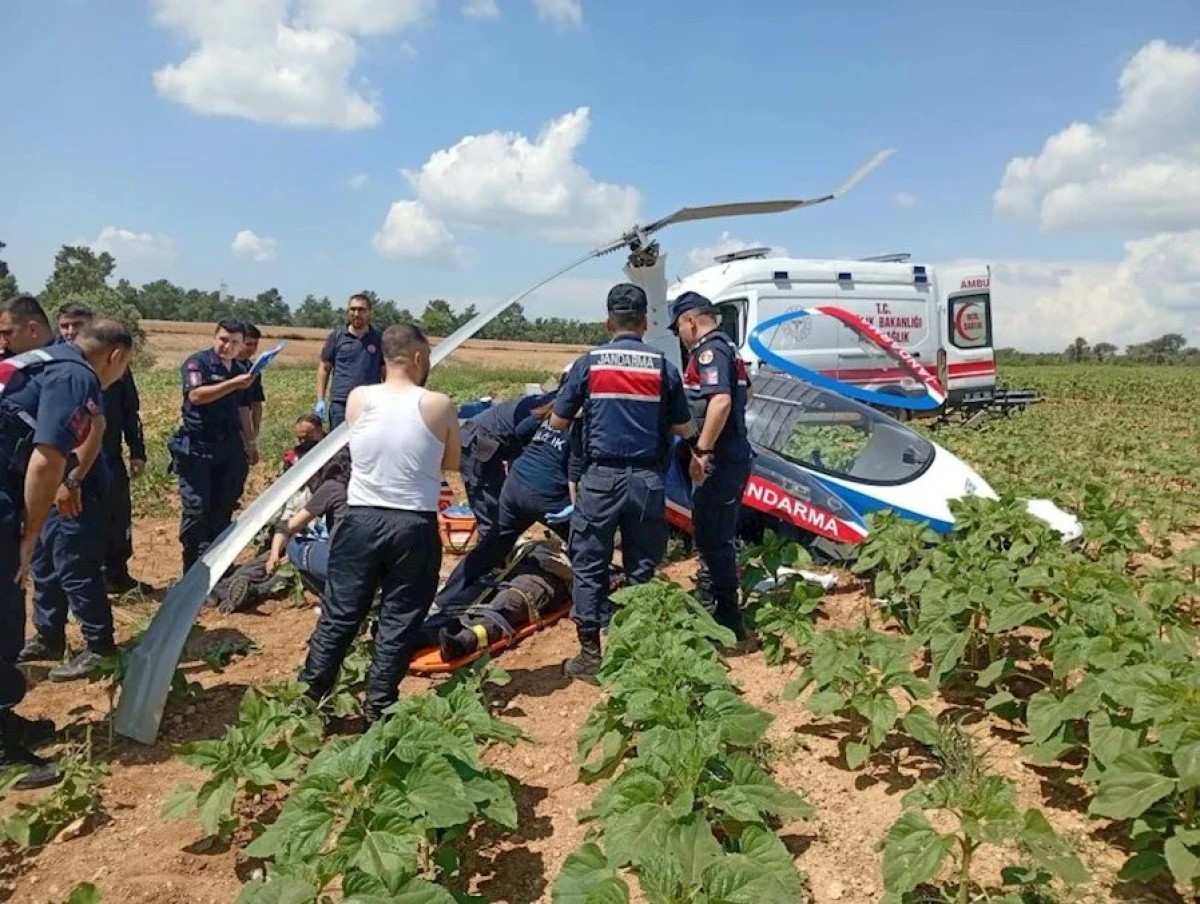 Adana Sarıçam'da CAYROKOPTER düştü... 2 yaralı... 