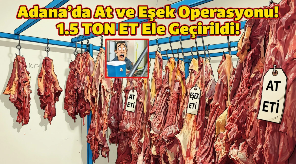 Adana'da At ve Eşek operasyonu! 1.5 TON ET ele ge&ccedil;irildi!