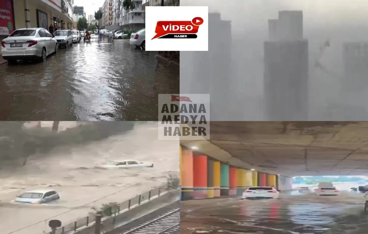 Adana&rsquo;yı s&uuml;per h&uuml;cre vurdu! Her yer sel oldu!