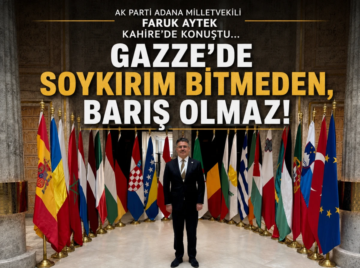 AK Parti Adana Milletvekili Faruk Aytek Kahire'de konuştu... GAZZE'DE SOYKIRIM BİTMEDEN, BARIŞ OLMAZ! 