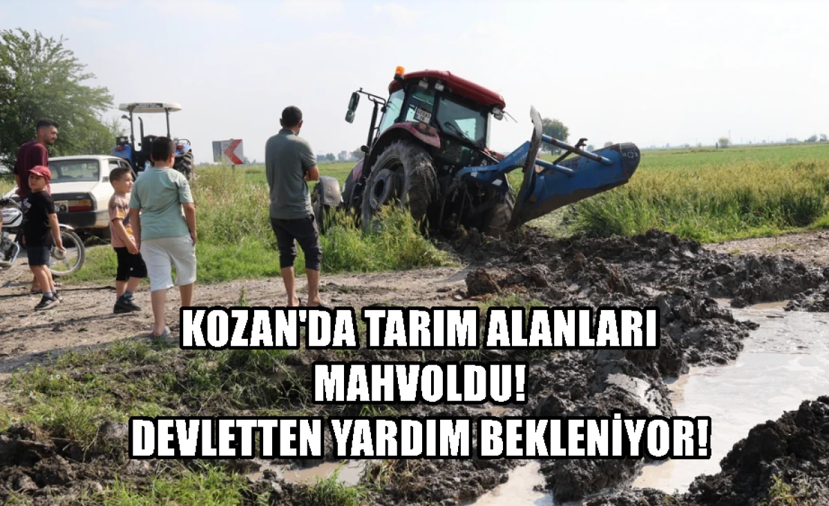 Kozan'da tarım alanları mahvoldu... Devletten yardım bekleniyor... 