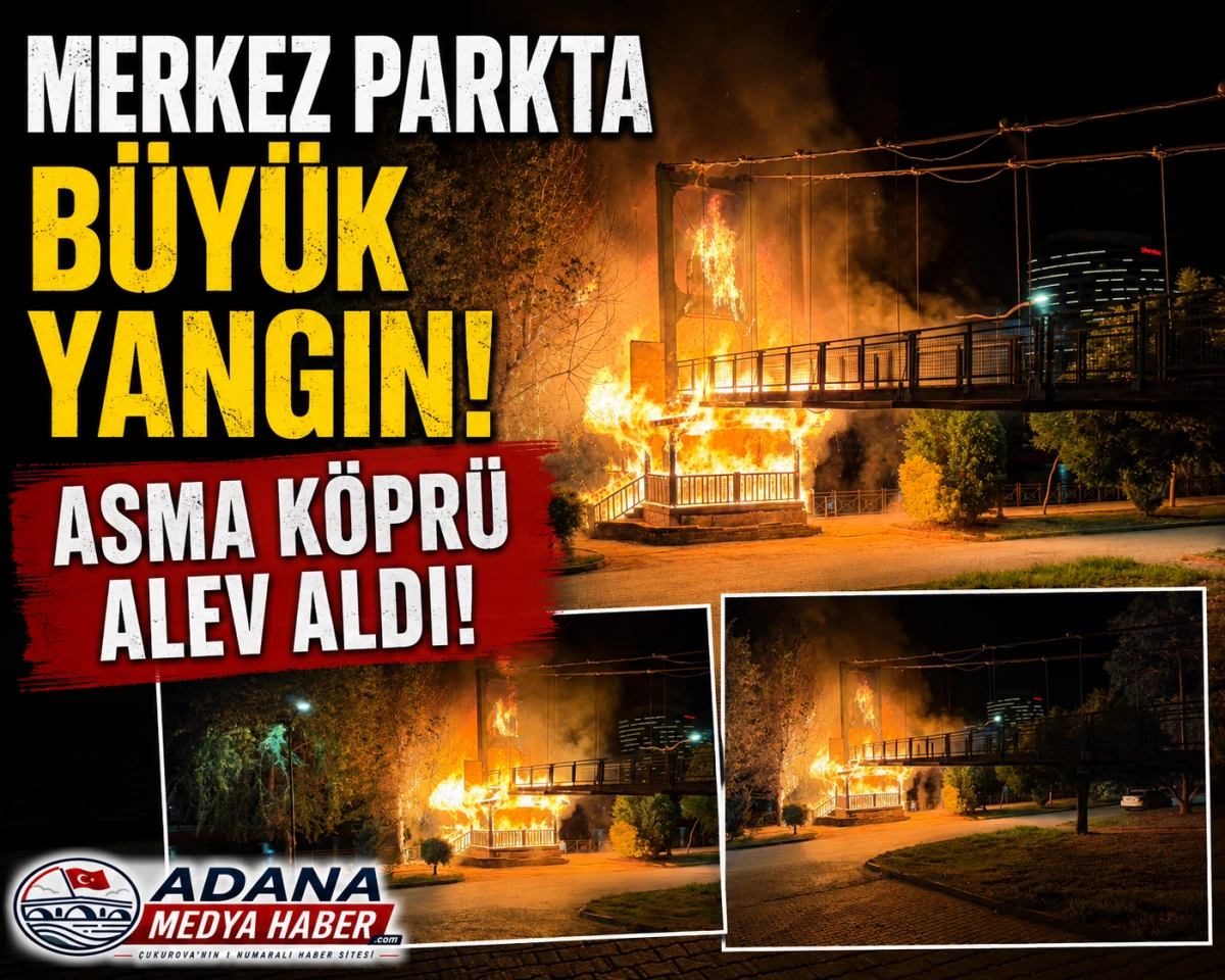 MERKEZ PARKTA B&Uuml;Y&Uuml;K YANGIN! ASMA K&Ouml;PR&Uuml; ALEV ALDI! 