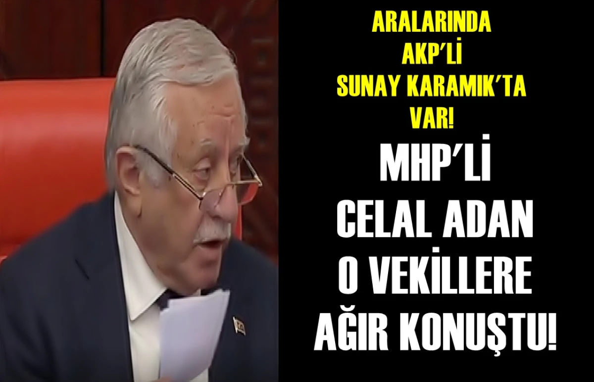 MHP'li CELAL ADAN O vekillere ağır konuştu... Aralarında AKP'li SUNAY KARAMIK'TA var! 