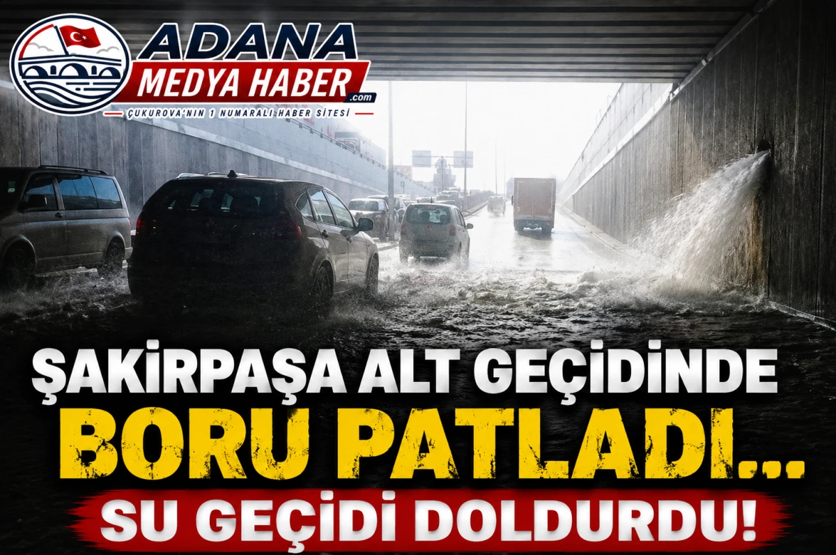 Şakirpaşa alt ge&ccedil;idinde boru patladı... Su ge&ccedil;idi doldurdu! 