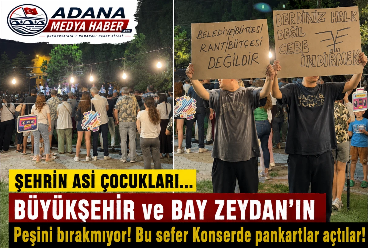 ŞEHRİN ASİ &Ccedil;OCUKLARI... B&Uuml;Y&Uuml;KŞEHİR ve BAY ZEYDAN'IN Peşini bırakmıyor! Bu sefer Konserde pankartlar a&ccedil;tılar!