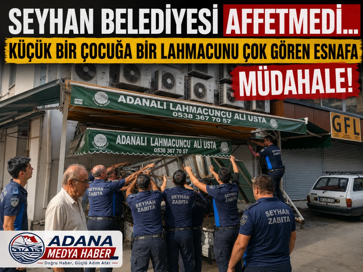 Seyhan Belediyesi Affetmedi... K&uuml;&ccedil;&uuml;k bir &ccedil;ocuğa bir lahmacunu &ccedil;ok g&ouml;ren esnafa m&uuml;dahale! 