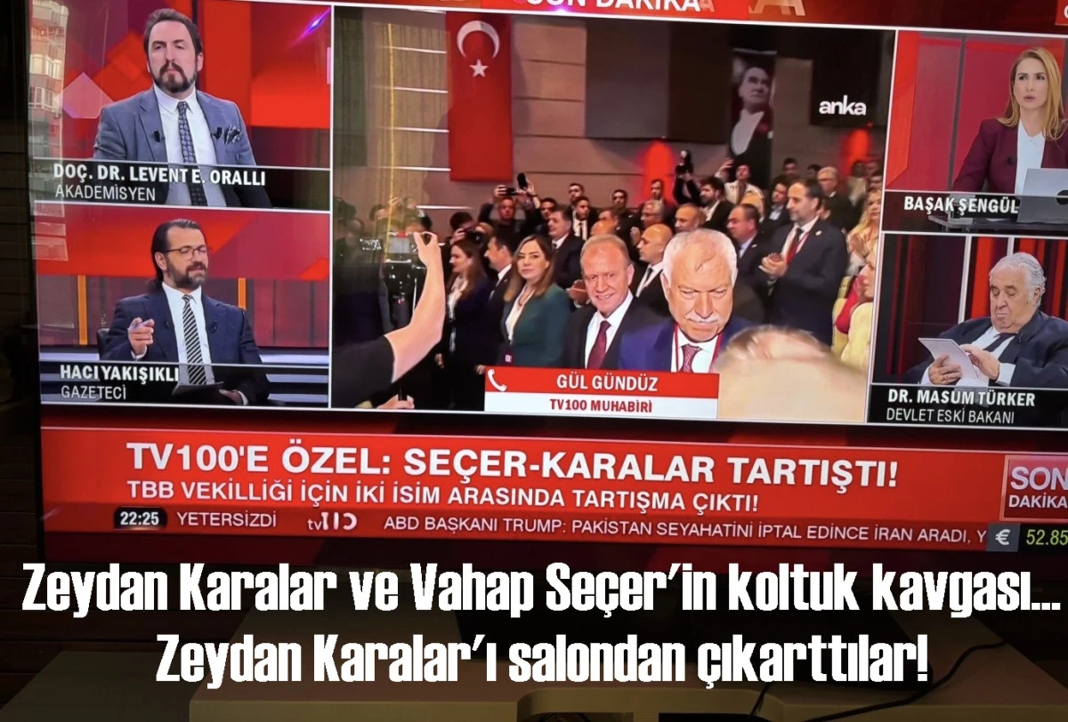 Zeydan Karalar ve Vahap Se&ccedil;er'in koltuk kavgası... Zeydan Karalar'ı salondan &ccedil;ıkarttılar! 